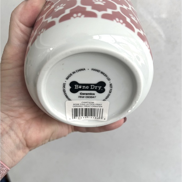 Ceramic container * Pink/White - Picture 2 of 4